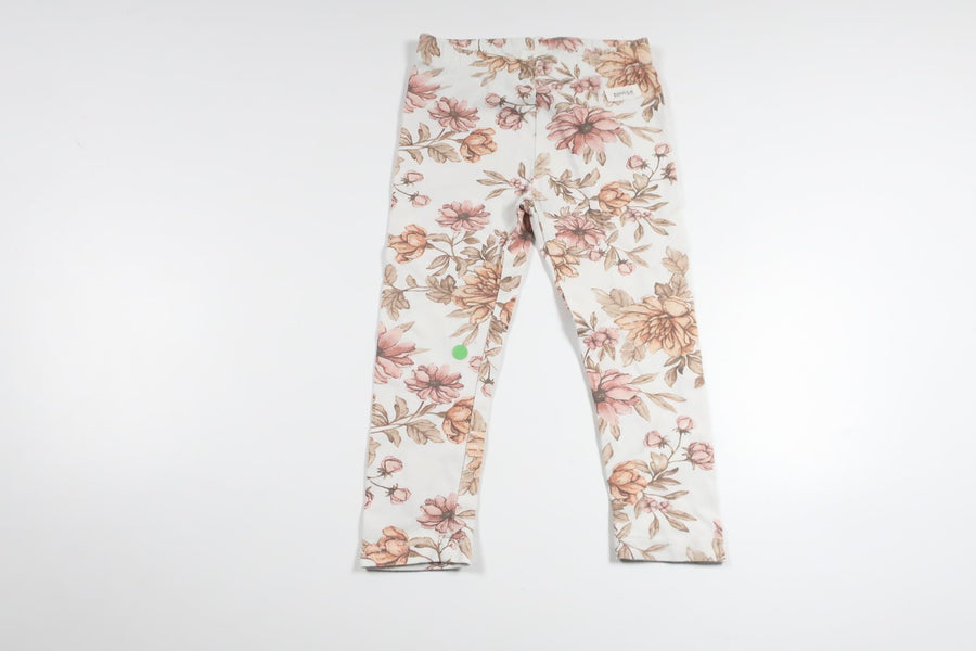 Blommiga byxor från Newbie - Storlek 92 - Vit