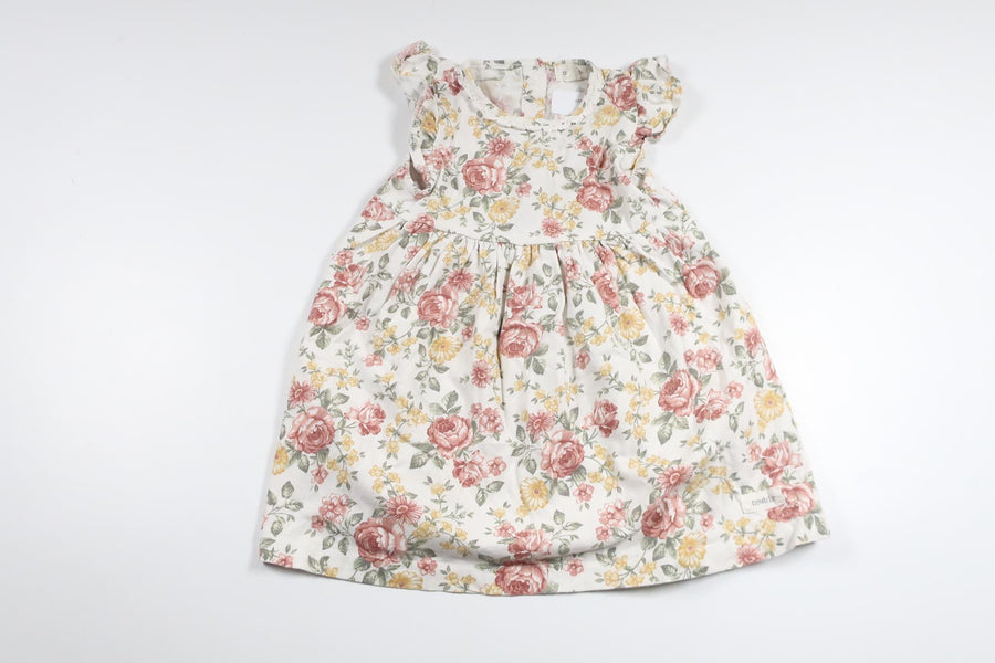 Blommig klänning från Newbie - Storlek 86 - Vit