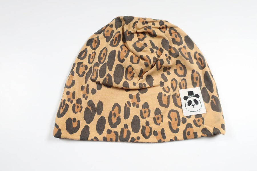 Leopard print hat from Mini Rodini - Size 44/46 - Beige