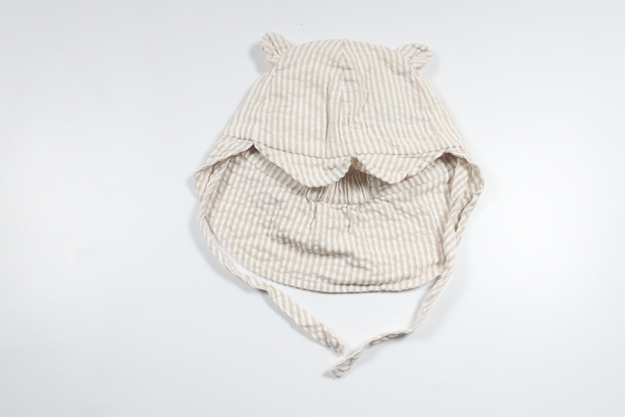 Soft striped cap from Lindex - Size 48/50 - Beige
