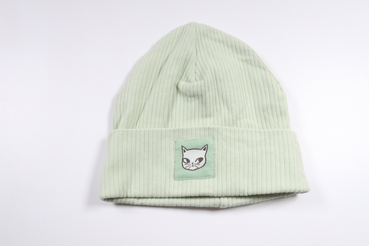 Ribbstickad mössa från H&M - Storlek 104/122 - Grön