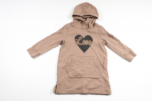 Sweatshirtklänning med luva från Uniq Mini - Storlek 92 - Beige
