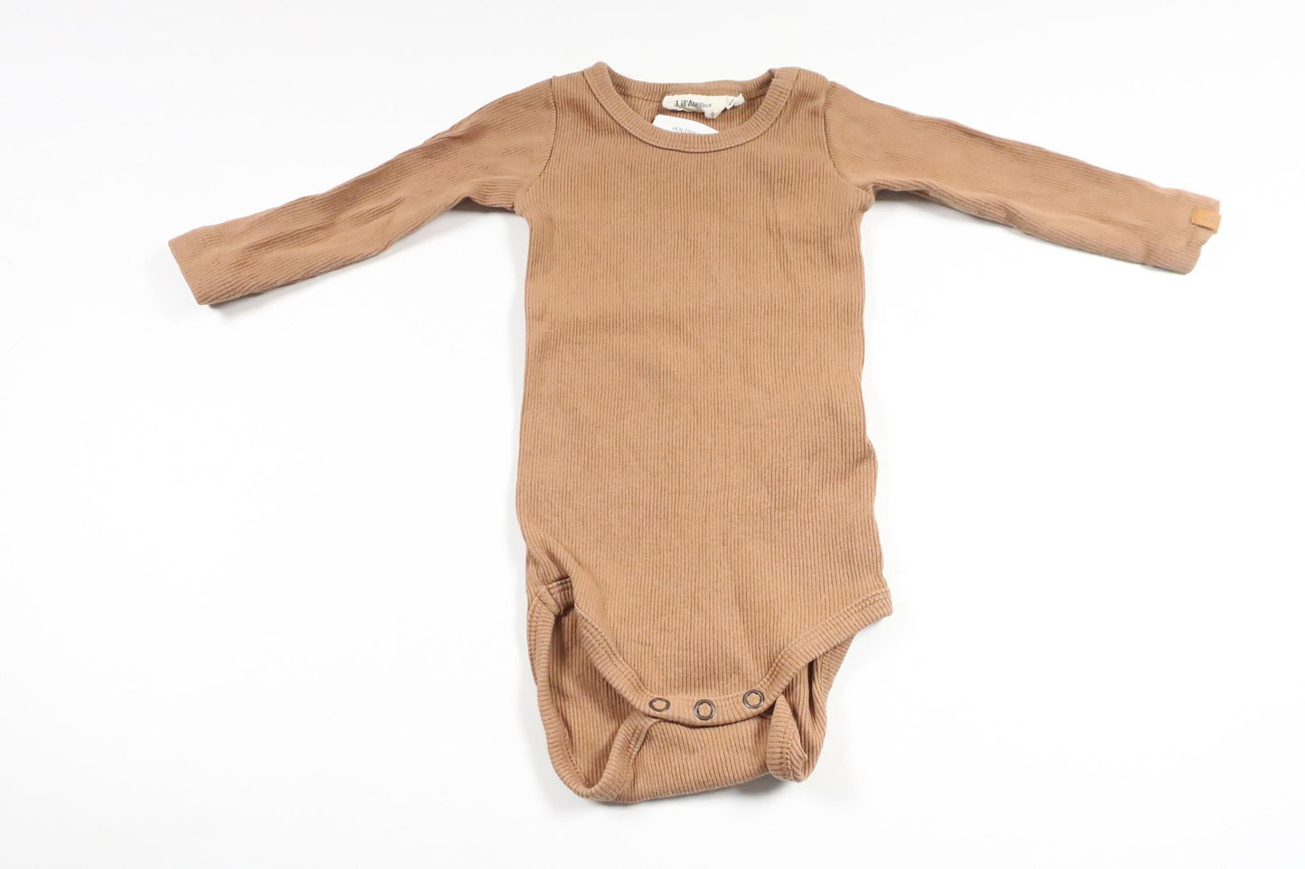 Ribbad body från Lil'Atelier - Storlek 62 - Beige