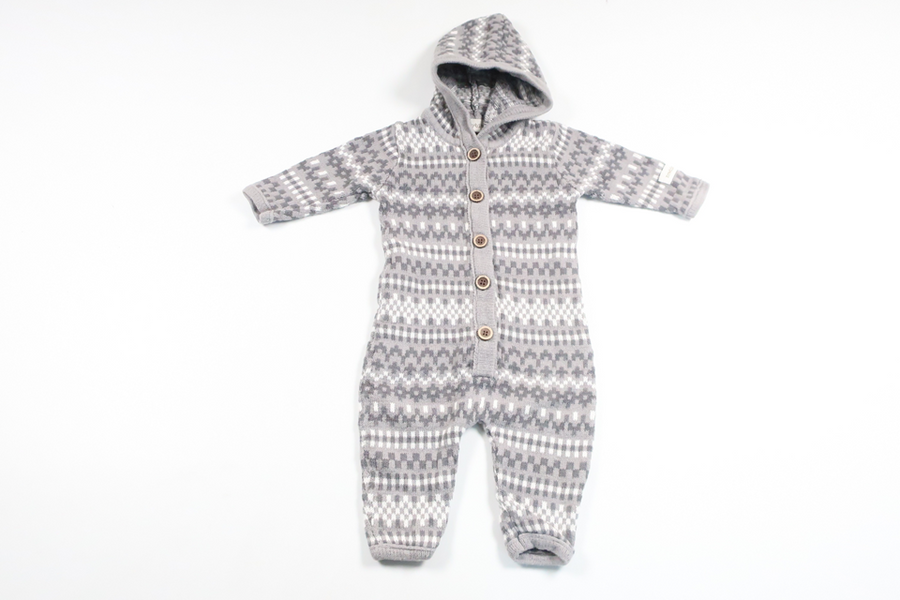 Stickad overall från Newbie - Storlek 56 - Grå