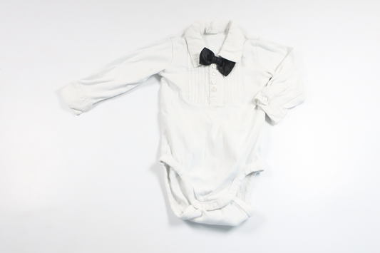 Body med fluga från H&M - Storlek 74 - Vit