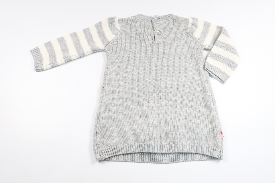 Stickad klänning från F&F - Storlek 62/68 - Grå