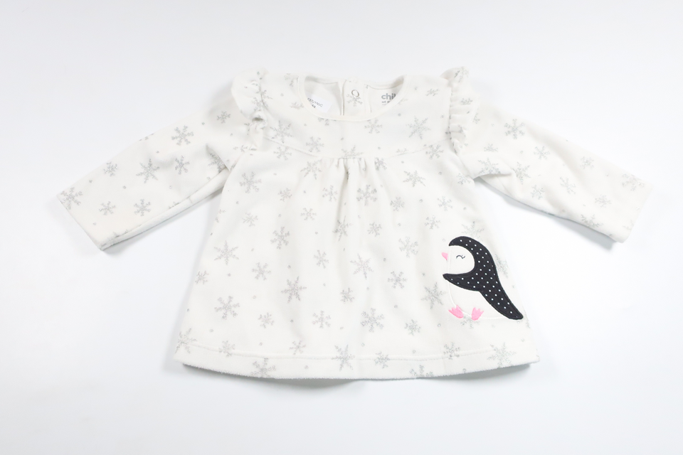 Tunika i fleece från Carter's - Storlek 62/68 - Benvit