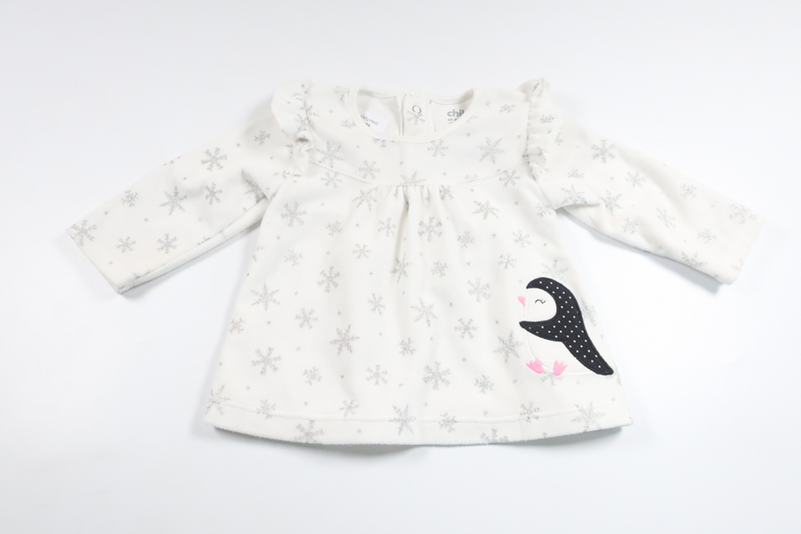 Tunika i fleece från Carter's - Storlek 62/68 - Benvit