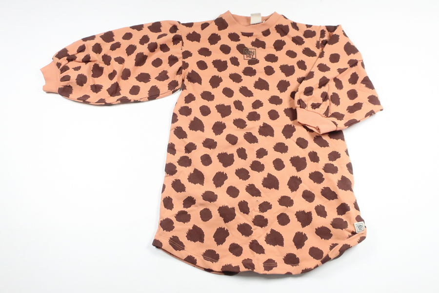 Sweatshirtklänning med ballongärmar från SRNHLT - Storlek 110/116 - Orange