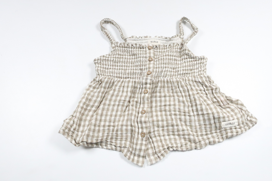 Rutig tunika från Newbie - Storlek 116 - Grön