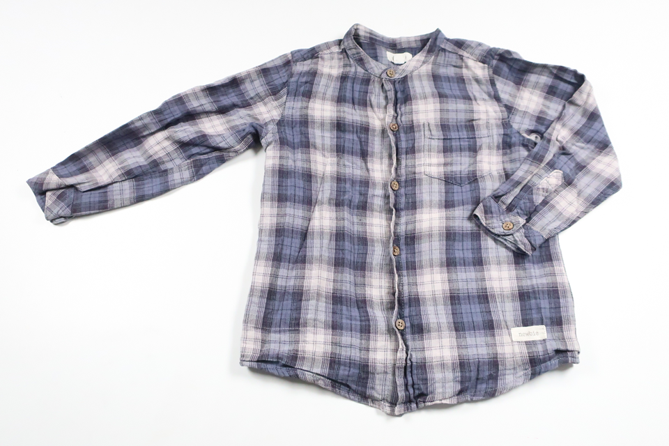 Rutig skjorta från Newbie - Storlek 98 - Blå