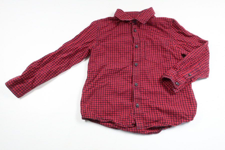 Rutig skjorta från Lindex - Storlek 128 - Röd