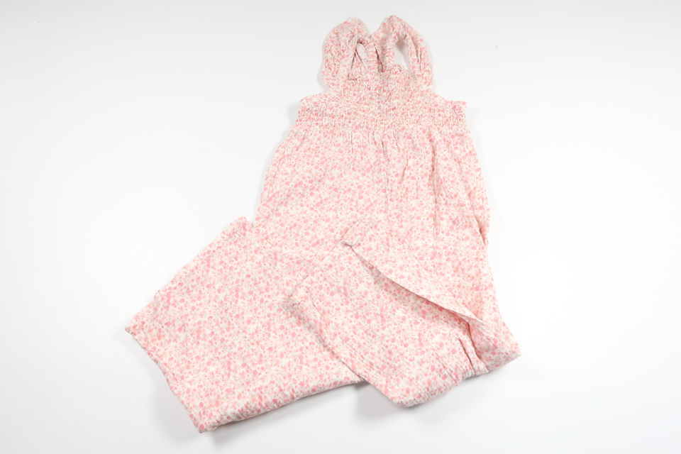 Blommig jumpsuit från Lindex - Storlek 122 - Rosa