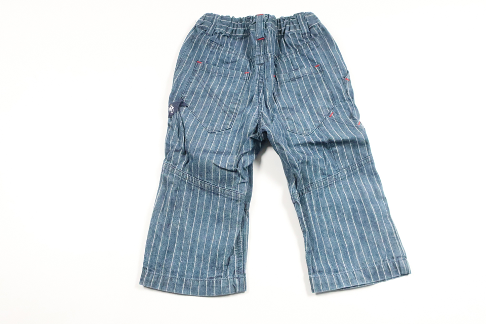 Randiga byxor från Okänt - Storlek 74/80 - Blå