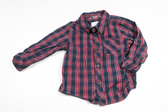 Rutig skjorta från My Wear Baby - Storlek 80 - Marinblå