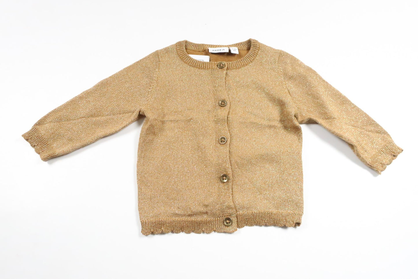 Glittrig kofta från Name It - Storlek 62 - Guld