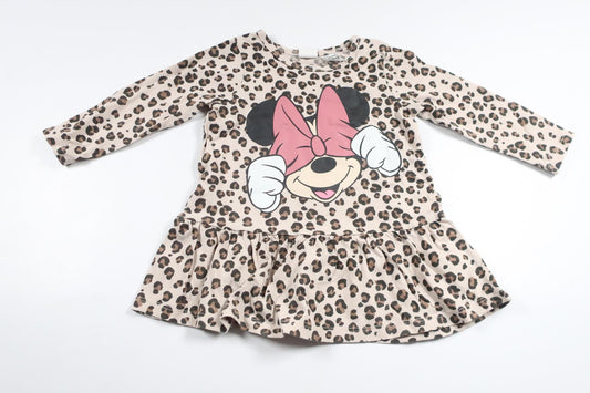Leopardmönstrad klänning med Mimmi från H&M - Storlek 74 - Beige