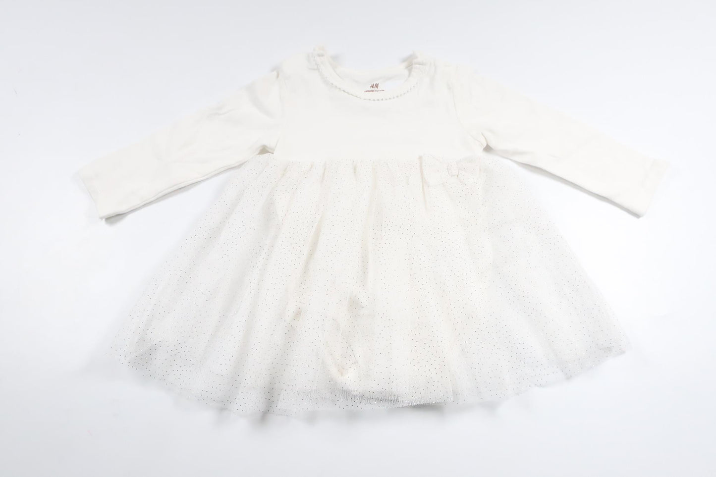 Fesklänning med inbyggd body från H&M - Storlek 68 - Vit