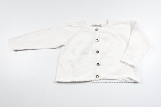 Stickad kofta från Name It - Storlek 74 - Vit