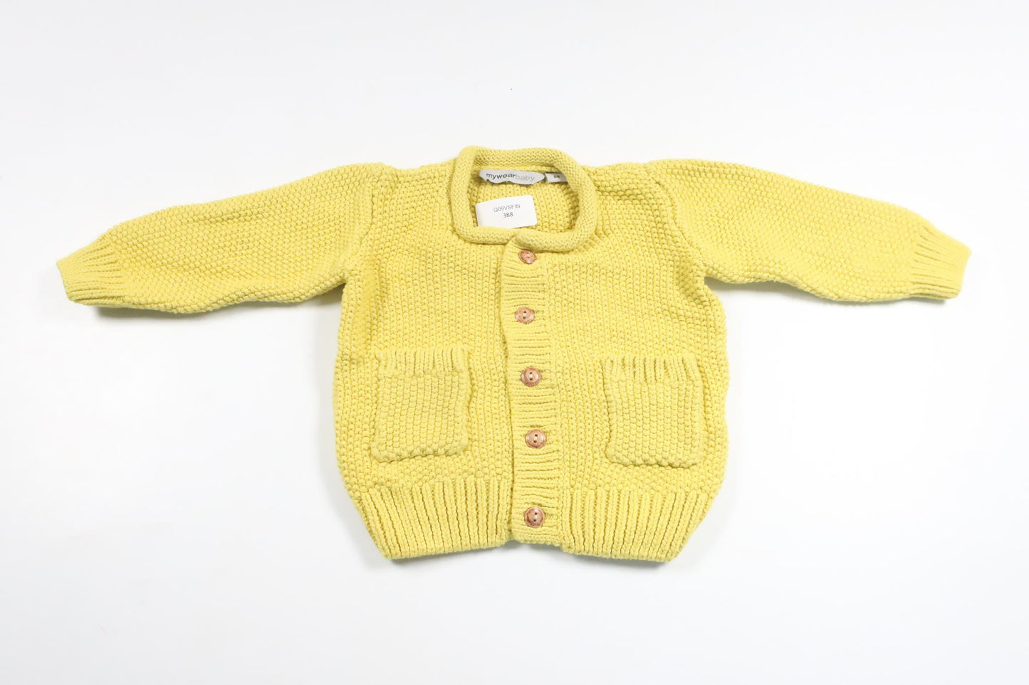 Stickad kofta från My Wear Baby - Storlek 68 - Gul