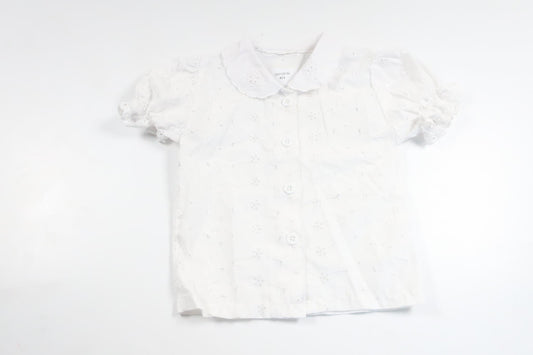 Blus med broderi från Hemsytt - Storlek 68 - Vit