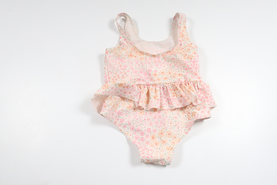 Blommig baddräkt från H&M - Storlek 74/80 - Rosa