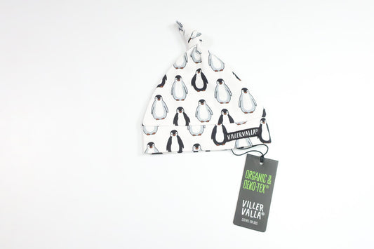 Mössa med pingviner från Villervalla - Storlek 38/40 - Vit