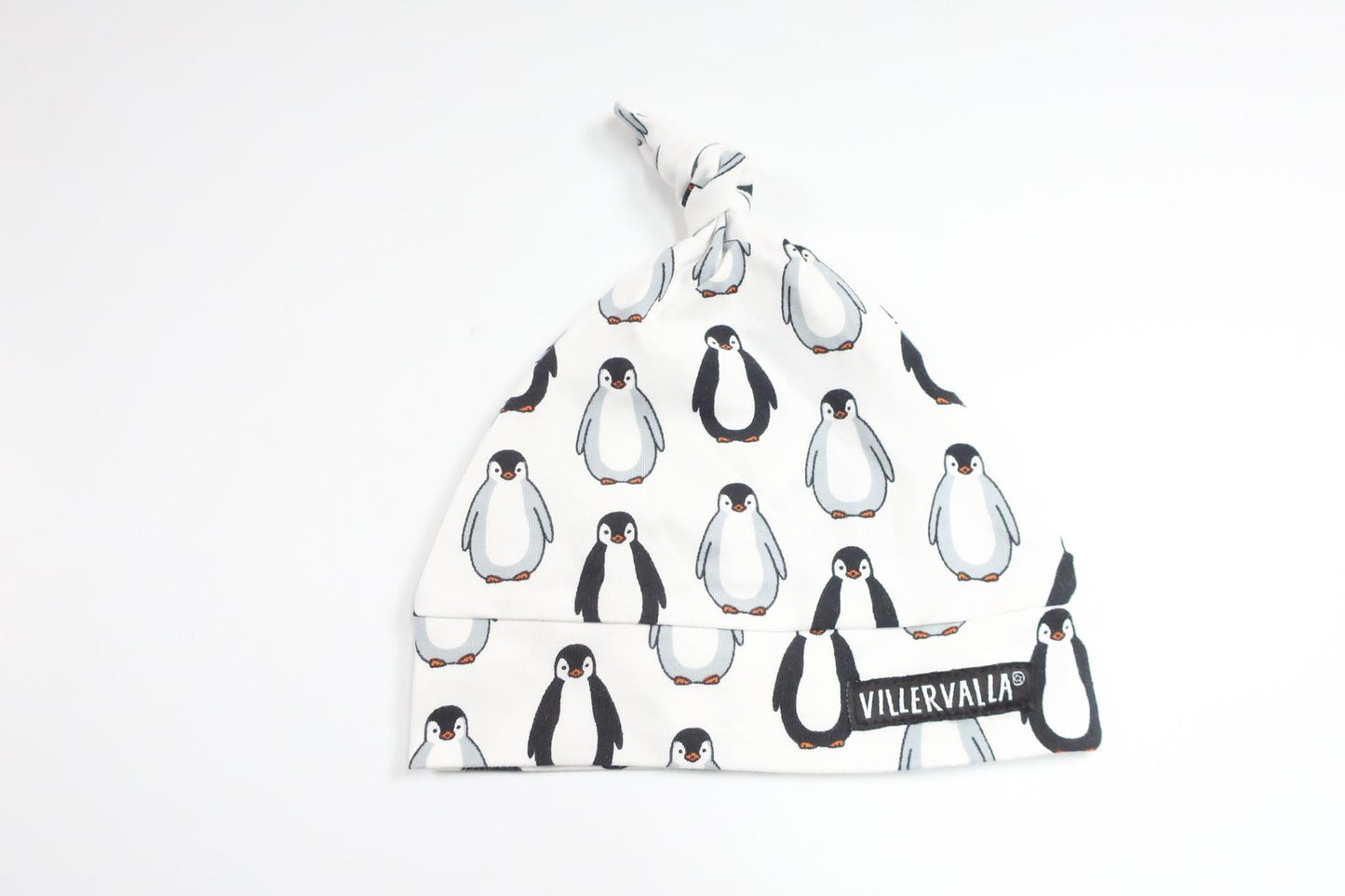Mössa med pingviner från Villervalla - Storlek 38/40 - Vit
