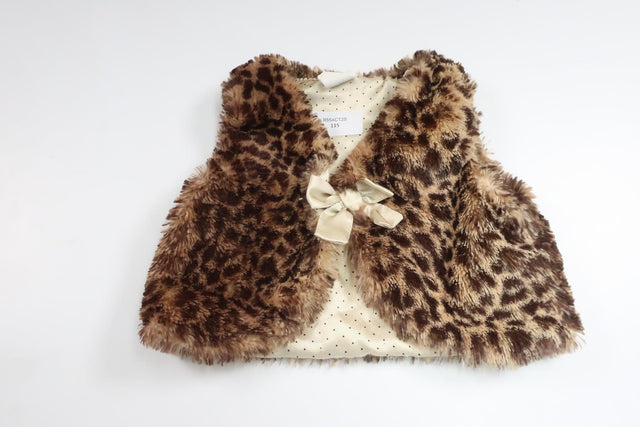 Leopardmönstrad väst i fuskpäls från H&M - Storlek 68 - Beige