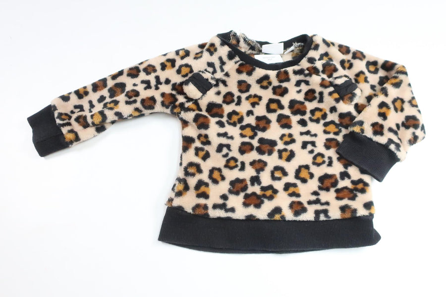 Leopardmönstrad fleecetröja från My Wear Baby - Storlek 80 - Beige