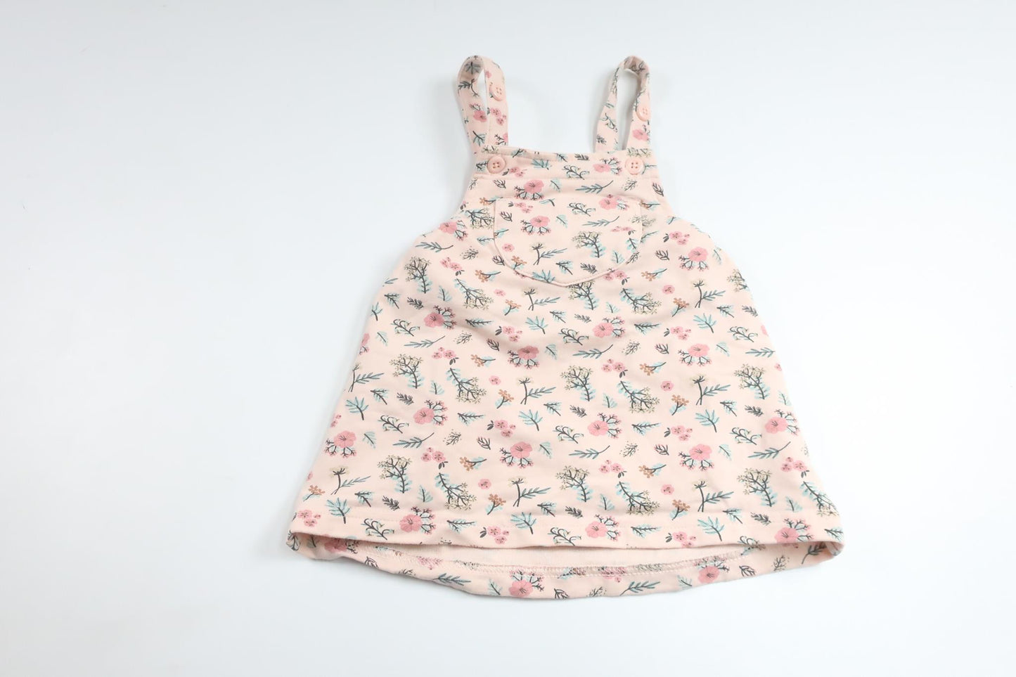 Blommig hängselklänning från ICA I Love Eco - Storlek 68 - Rosa