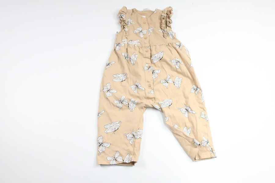 Jumpsuit med fjärilar från H&M - Storlek 80 - Beige
