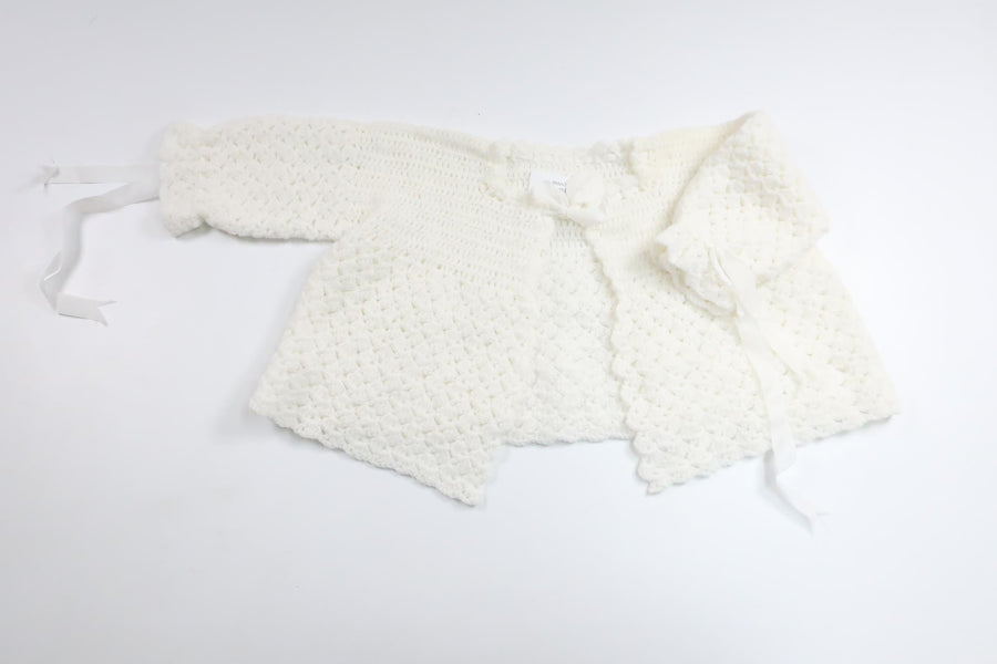 Hemstickad kofta från Hemstickat - Storlek 62/68 - Vit