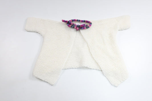 Hemstickad kofta från Hemstickat - Storlek 56 - Vit