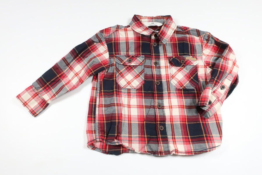 Rutig skjorta från H&M - Storlek 98 - Röd