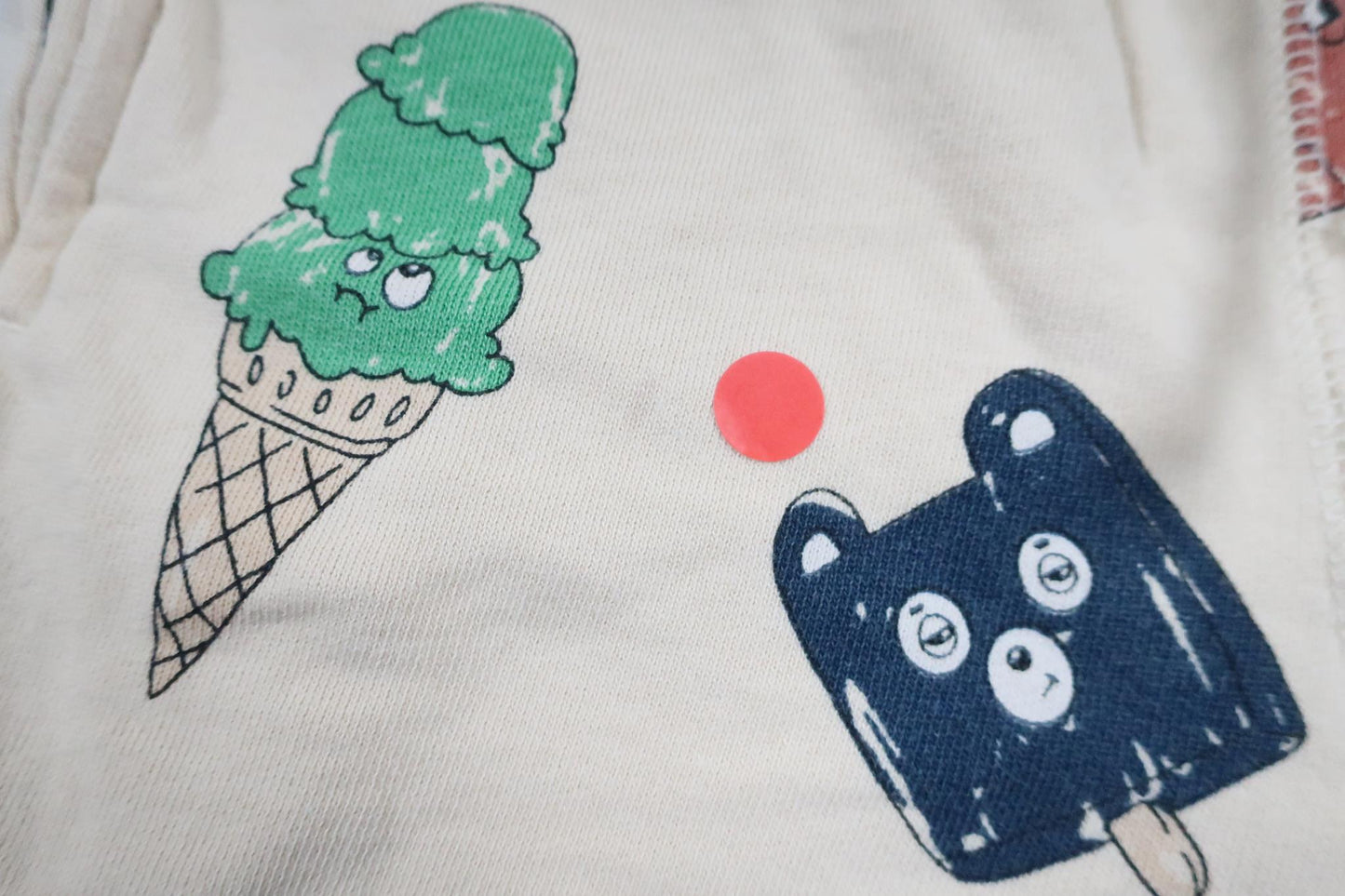 Shorts med glassar från Rikiki - Storlek 98/104 - Benvit