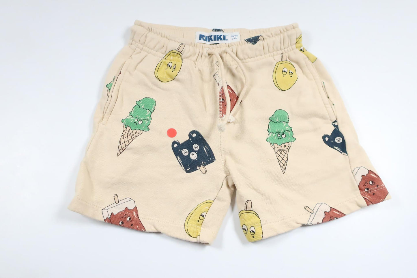 Shorts med glassar från Rikiki - Storlek 98/104 - Benvit
