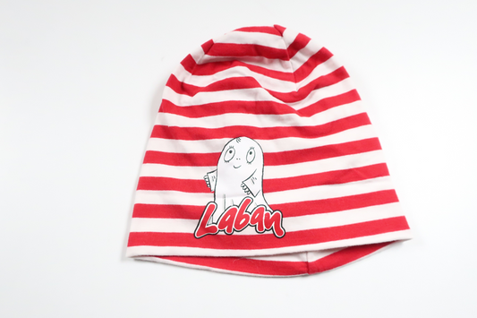 Randig mössa från Laban - Storlek 62/68 - Röd