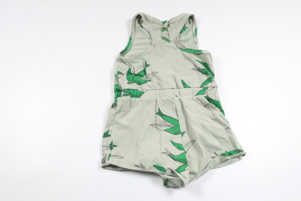 Jumpsuit med fåglar från Mini Rodini - Storlek 80/86 - Grön
