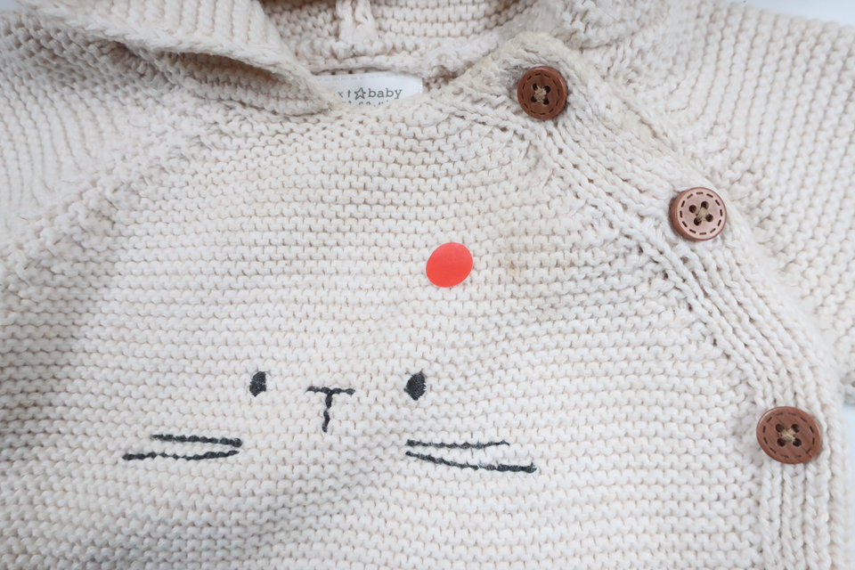 Knitted hoodie from Next - Size 62/68 - Off-white