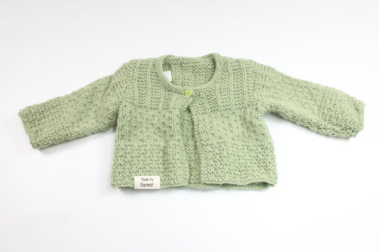 Stickad kofta från Hemstickat - Storlek 62/68 - Grön