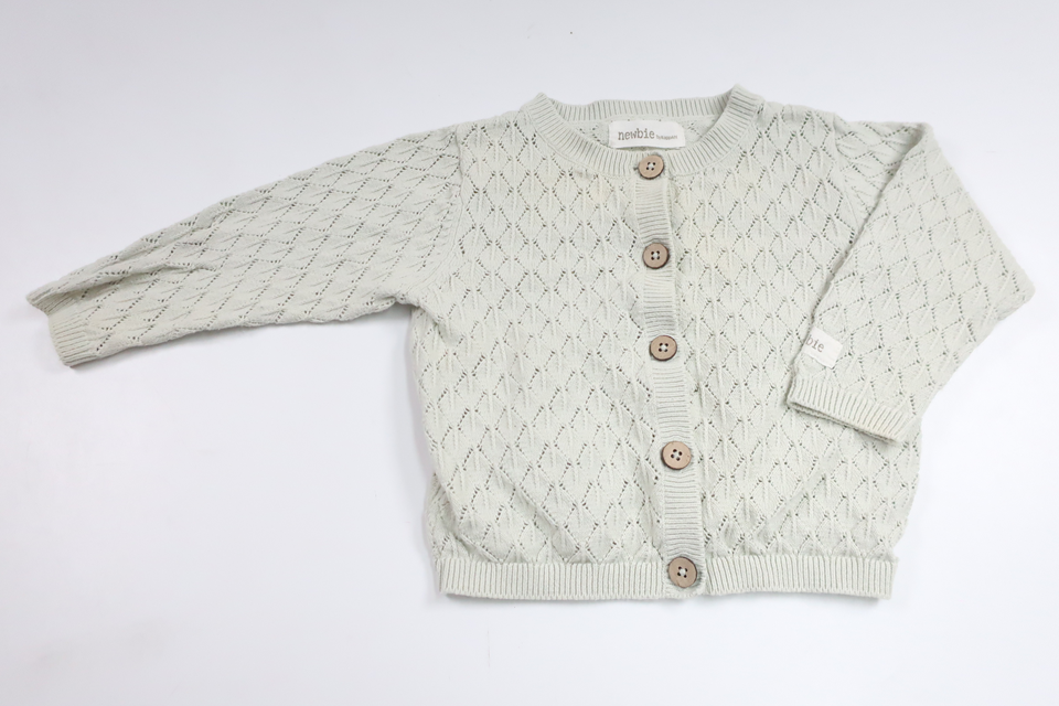 Stickad kofta från Newbie - Storlek 62 - Grön