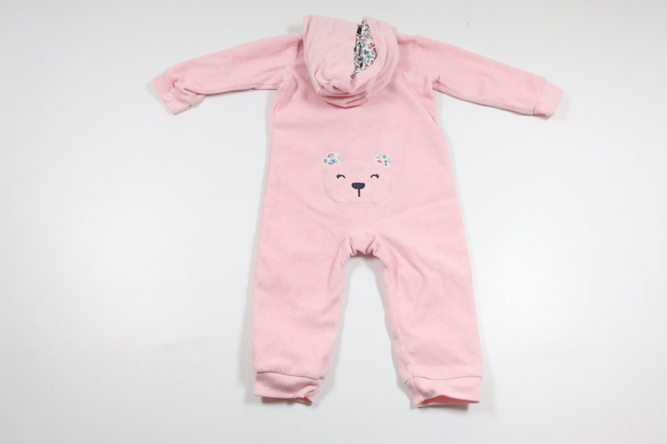 Fleeceoverall med nalle från Carter's - Storlek 86 - Rosa
