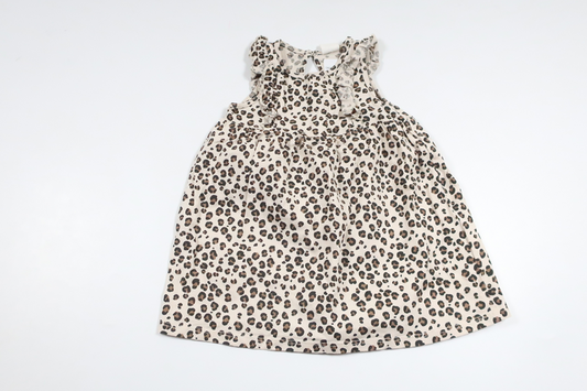 Leopardmönstrad klänning från H&M - Storlek 74 - Beige