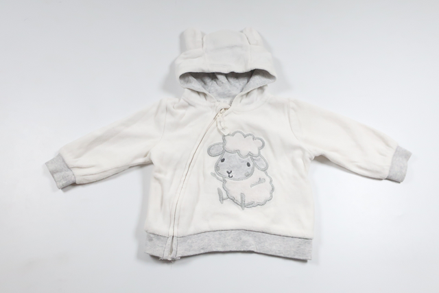 Munkjacka i fleece från H&M - Storlek 62/68 - Vit