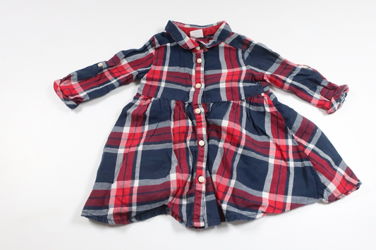 Rutig klänning från H&M - Storlek 68 - Marinblå