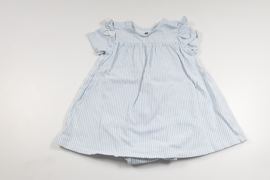 Klänning med inbyggd body från H&M - Storlek 74 - Blå