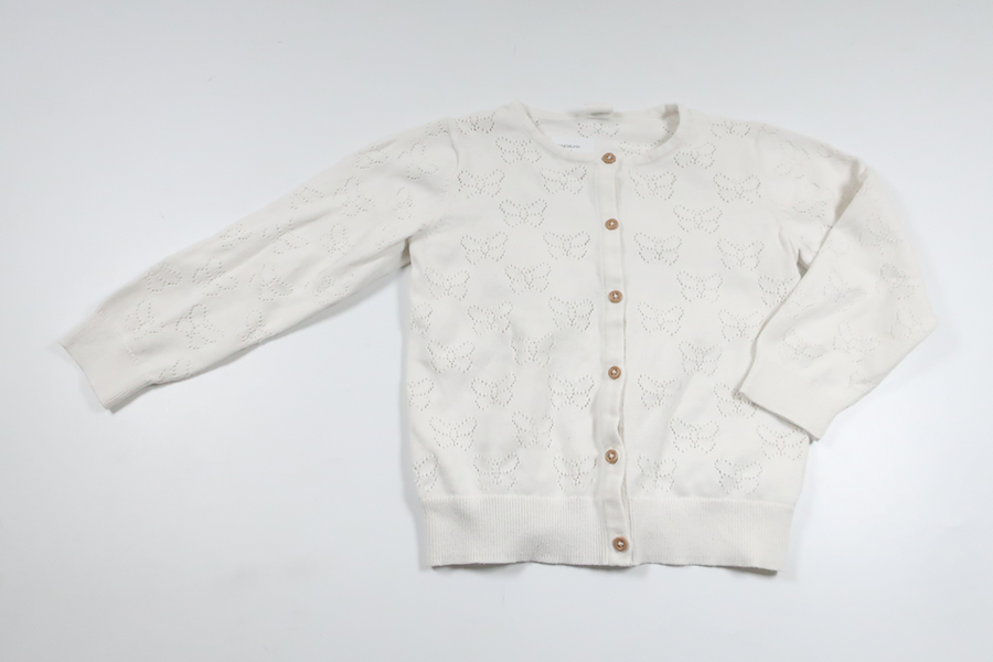 Stickad kofta från H&M - Storlek 104 - Vit