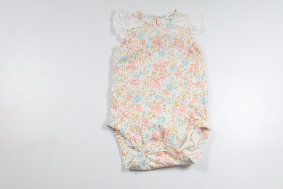 Blommig body från Newbie - Storlek 74 - Multi