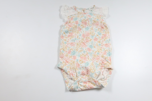 Blommig body från Newbie - Storlek 74 - Multi